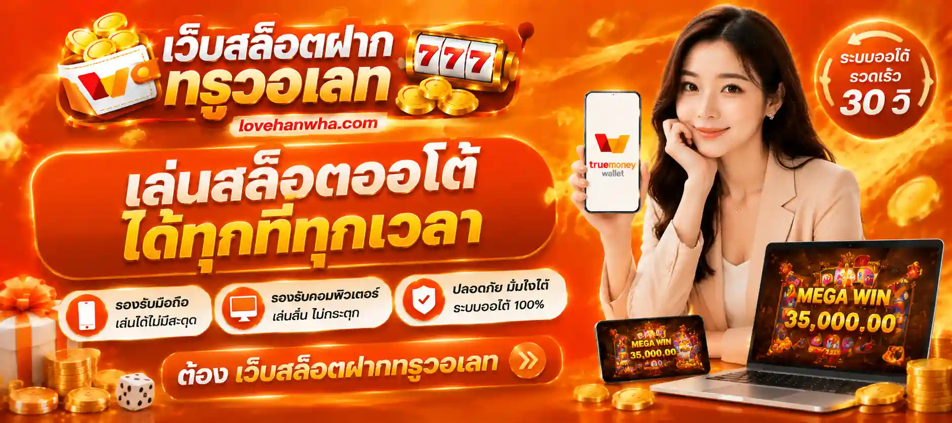 เว็บสล็อตฝากทรูวอเลท ทางเข้า